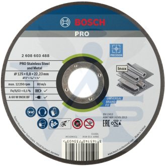   BOSCH vágókorong 125x0,80mm - PRO Stainless Steel and Metal (A60 W INOX BF) 