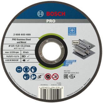   BOSCH vágókorong 125x0,80mm - PRO Stainless Steel and Metal (A60 W INOX BF) 