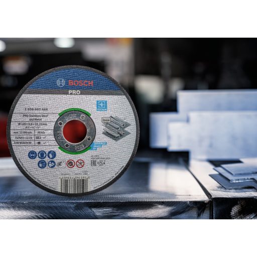 BOSCH vágókorong 125x0,80mm - PRO Stainless Steel and Metal (A60 W INOX BF) 