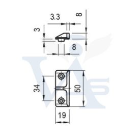 Bevésőzár záróelem N°3477C/MS görgős SIMA