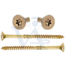  Ácsszerkezeti csavar, süllyesztett fejjel   6x100mm -  Tx30, SÁRGA-Horganyzott