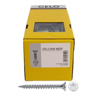   CELO faforgácslap-csavar -TM 4,5x 50 Velox®Sit® - Süllyesztett fejű, Tövigmenet, Fehér Horg.