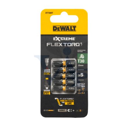 DEWALT gépi bit-fej T-30, 1/4" - 25mm FEKETE DT7384T-QZ - IMPACT (ütvecsavarozó géphez) AKCIÓ! (ÁR=1db!!)