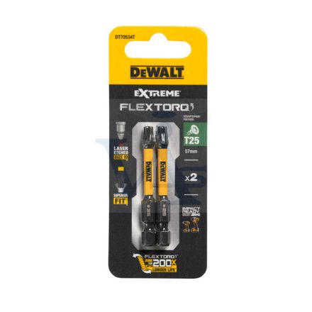 DEWALT gépi bit-fej T-25, 1/4" - 57mm FEKETE DT70534T-QZ - IMPACT (ütvecsavarozó géphez) AKCIÓ! (ÁR=1db!!)