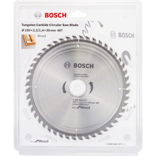 BOSCH körfűrészlap 190x30x2,2-48 fog - ECO for Wood (hálózati,kézi körfűrészekhez)