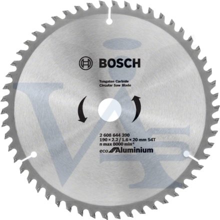 BOSCH körfűrészlap 190x20x2,2-54 fog - ECO for Alumínium (hálózati,kézi körfűrészekhez)
