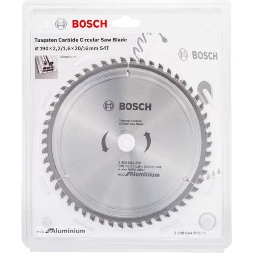 BOSCH körfűrészlap 190x20x2,2-54 fog - ECO for Alumínium (hálózati,kézi körfűrészekhez)