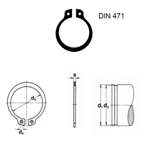 Seeger biztosítógyűrű DIN471 külső 10x1,0mm NATÚR