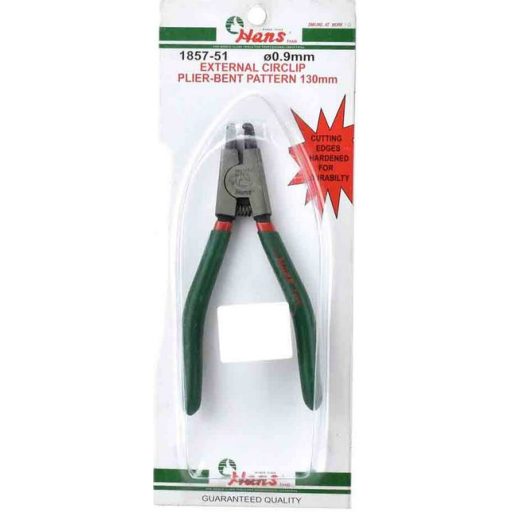 Seeger fogó Külső-Hajlított  130mm PROFI HANS - 0.9mm Hegy átmérő ,   3~  10mm Seegerhez