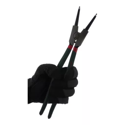 Seeger fogó Külső-Hajlított  310mm PROFI HANS - 3,0mm Hegy átmérő , 85~165mm Seegerhez