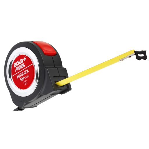 SOLA mérőszalag     3,0fm/16mm AUTOLOCK - FEKETE-KRÓM Műanyag CLASS II AKCIÓ!
