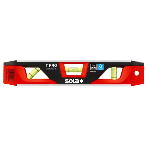 SOLA vízmérték   230mm Alu-Műanyag 3-libellás T-PRO TORPEDO (mágneses)