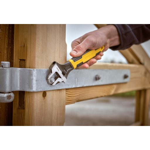 STANLEY állítható szerelőkulcs 150mm/0-24mm 0-90-947 - Két komponens, ergomóm lágy markolat (fekete foszfátbevonat)