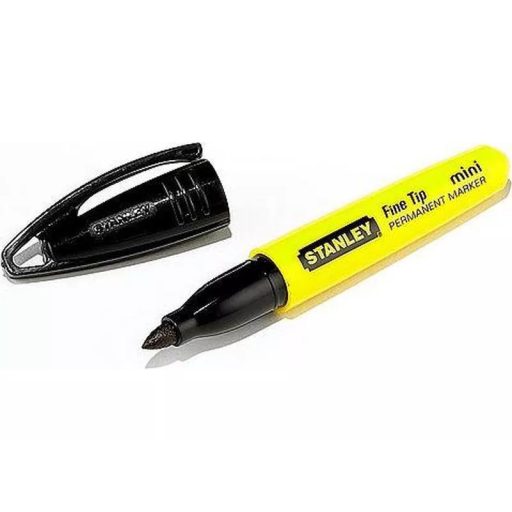 STANLEY filctoll permanent mini FEKETE - Alkoholos csíptetős 90mm-es toll (1-47-324)