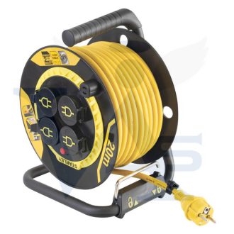   STANLEY kábeldob 20fm  SXECCL27ARE NYITOTT GUMIKÁBEL - 3x1,5mm2 IP44 gumikábeles (fém dobos) AKCIÓ!