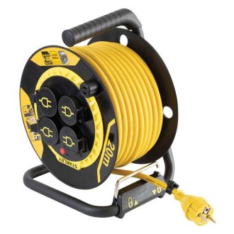   STANLEY kábeldob 20fm  SXECCL27ARE NYITOTT GUMIKÁBEL - 3x1,5mm2 IP44 gumikábeles (fém dobos) AKCIÓ!