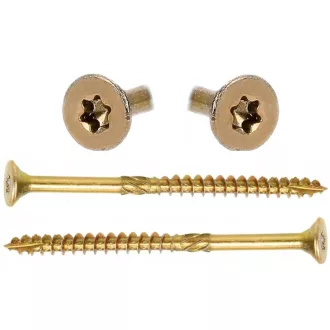   Ácsszerkezeti csavar, süllyesztett fejjel   8x  80mm -  Tx40, SÁRGA-Horganyzott