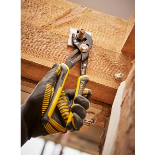 STANLEY vízpumpafogó 300mm nyomógombos 0-84-649 - Kovácsolt acél, ERGO plasztik-nyél