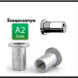   Szegecs anya Kerek-Laposperemű-INOX M  4 (I1-M-  4-STC) Rozsdamentes! Bordázott!