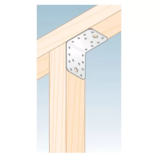 Szegezőlemez-SAROK   90x  90x  65x2,5mm  - HORGANYZOTT