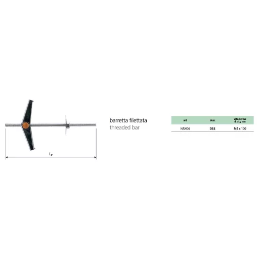 Billenőhorog Menetes csappal M-4x100mm rugós - FHAN04