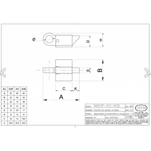 Ablakcsapda felűlvilágító - IBFM N°412G-412A (+ ellendarab)