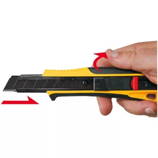 TAJIMA pvc vágókés Szakipari 18-mm - AUTOMATA ZÁRRAL DFC-569B/Quick Black, Biztonsági funkciós (JAPÁN)