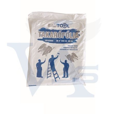 Takaró fólia 20m2 járható-építési - BAUTOOL EXTRA-erős 40-mikron (4x5m) AKCIÓ!