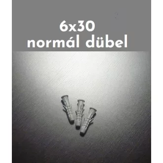   Tipli műanyag   6x  30 PEREMES SZÜRKE  - Magyar BlauDübel gyártmány (100db/csomag)