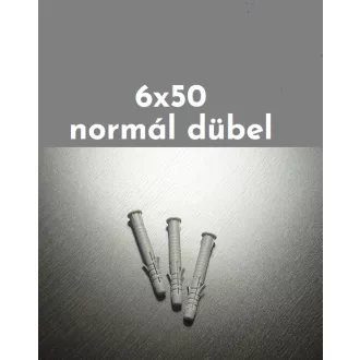   Tipli műanyag   6x  50 PEREMES SZÜRKE  - Magyar BlauDübel gyártmány (100db/csomag)