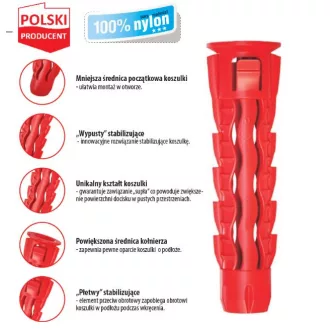 Tipli műanyag   8x  40 SFX  WM PIROS - Wkret-Met