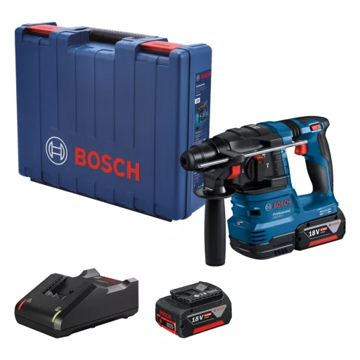 BOSCH akkumulátoros Fúrókalapács SDS-PLUS GBH-185-LI - Koffer, + kiegészítő fogantyú (1,9 Joule ütőerő)