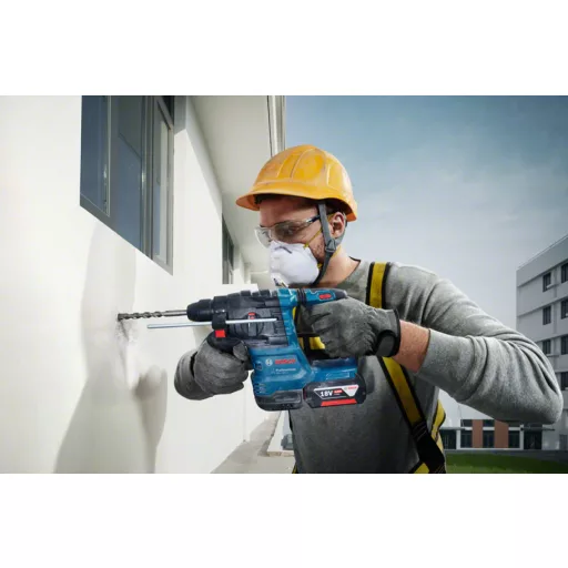 BOSCH akkumulátoros Fúrókalapács SDS-PLUS GBH-185-LI - Koffer, + kiegészítő fogantyú (1,9 Joule ütőerő)