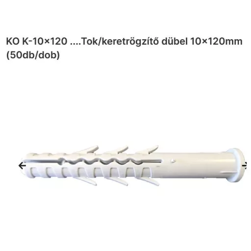 Tipli műanyag   8x120 TOK/KERETRÖGZÍTŐ  - SZÜRKE (6-os csavarhoz)