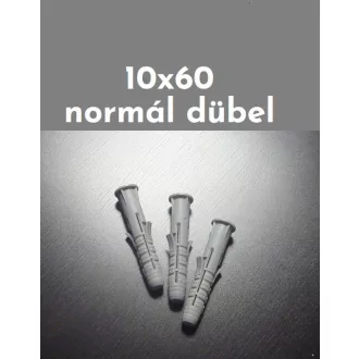   Tipli műanyag 10x  60 PEREMES SZÜRKE - Magyar BlauDübel gyártmány (100db/csomag)