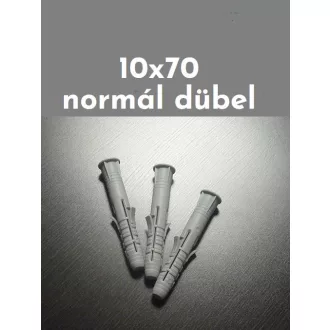   Tipli műanyag 10x  70 PEREMES SZÜRKE -  Magyar BlauDübel gyártmány (100db/csomag)