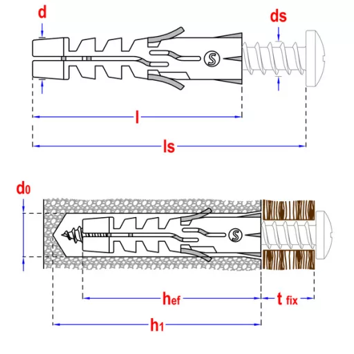 Tipli műanyag 12x  60 PP-fix SZÜRKE - PgB Smart (dobozos)
