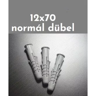   Tipli műanyag 12x  70 PEREMES SZÜRKE  - Magyar BlauDübel gyártmány (50-db/csomag)