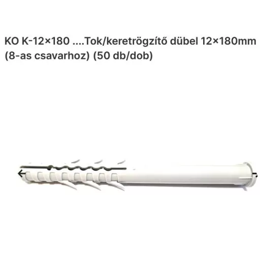 Tipli műanyag 12x180 TOK/KERETRÖGZÍTŐ  - SZÜRKE (8-as csavarhoz)
