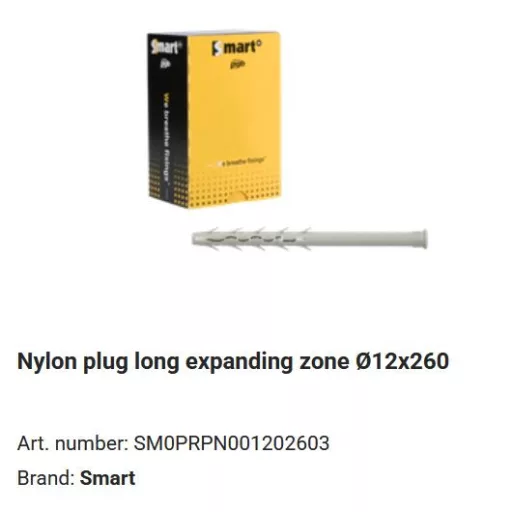Tipli műanyag 12x260 PEREMES - SZÜRKE SMART (8-as csavarhoz)