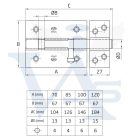 Tolózár 100mm BAJONETT Lakatolható SPANYOL N°844  /100x  64mm AMIG Mod.454 SÁRGARÉZ bevonat