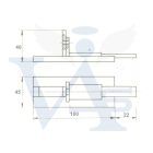 Tolózár 100mm ÉPÜLET Egyenes Lakatolható