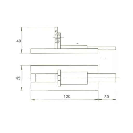 Tolózár 120mm ÉPÜLET Egyenes Lakatolható