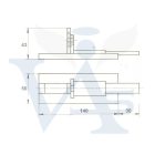 Tolózár 140mm ÉPÜLET Egyenes Lakatolható