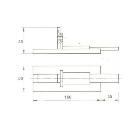 Tolózár 160mm ÉPÜLET Egyenes Lakatolható