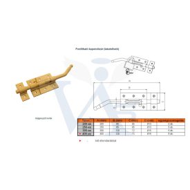 Tolózár 400mm BAJONETT Kapu FORDÍTHATÓ  - MAGYAR
