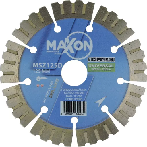 DIATECH gyémánt vágótárcsa MAXON Deluxe 125x22,2x  7,0mm SZEGMENSES (Főleg grelapok, kerámia, csempe vágásához)