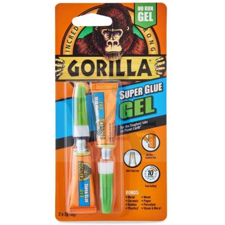 GORILLA pillanatragasztó   3gr. - Super-Glue-GÉL (2db/csomag) Bontható! Ár=1db!