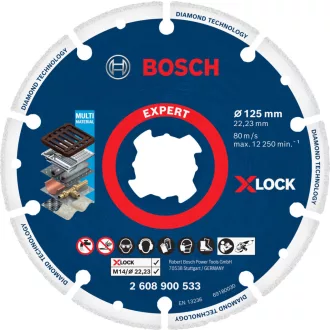   BOSCH gyémánt vágótárcsa 125x22,23mm X-LOCK EXPERT metal (nagyteljesítményű fémvágólap)