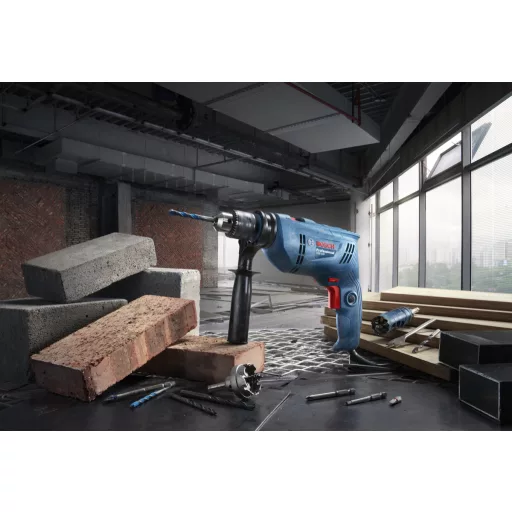 BOSCH hálózati Ütvefúrógép GSB-600 - 600W, Tokmánykulcs, mélységütköző (48.000 ütés/perc)